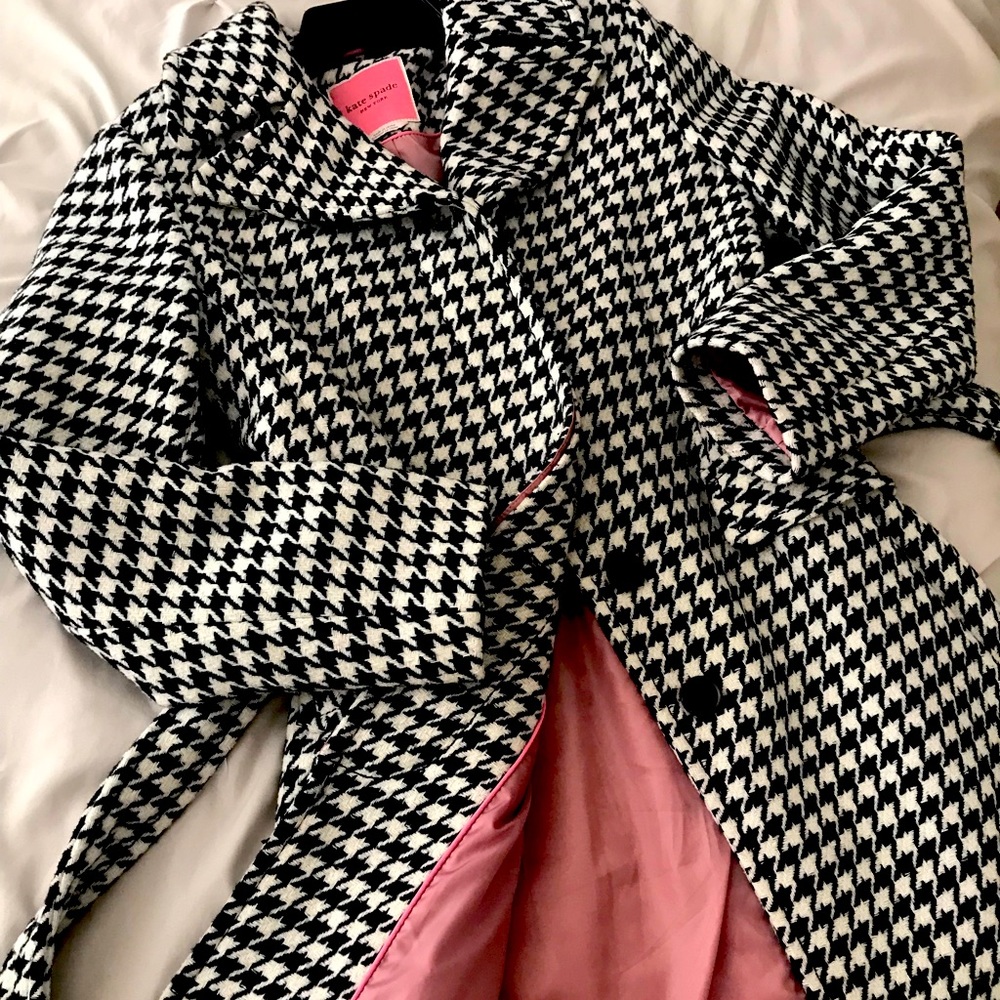 Kate Spade NY houndstooth coat (xs)